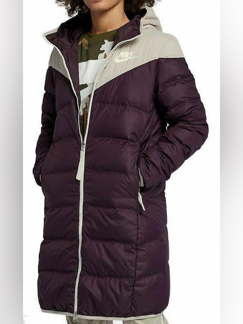 NIKE Sportswear Windrunner Reversible Down Fill Long Puffer Coat Jacket